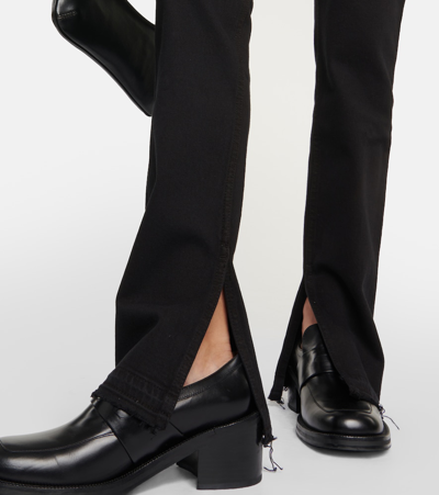 Re/done 70s Frayed High-rise Bootcut Jeans In Black
