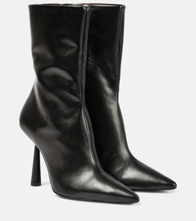 Shop Gia Borghini Rosie 7 Faux Leather Ankle Boots In Black