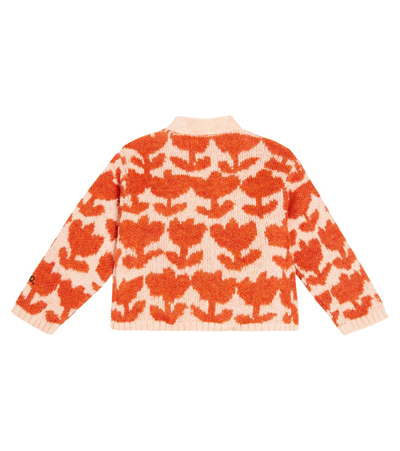 Bobo Choses Baby Floral Intarsia Cardigan In Multicoloured