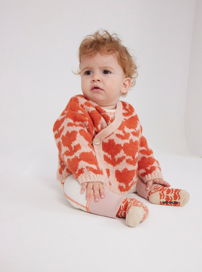 Bobo Choses Baby Floral Intarsia Cardigan In Multicoloured