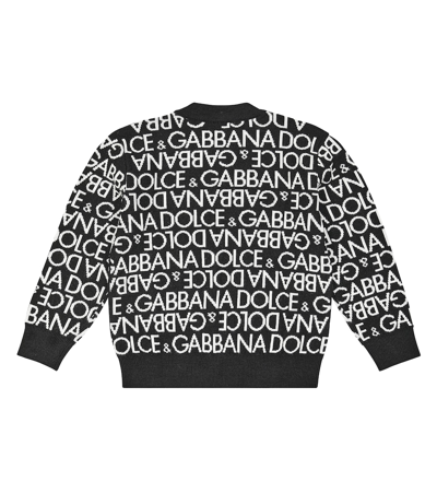 Dolce & Gabbana Logo Intarsia Virgin Wool Sweater In Black