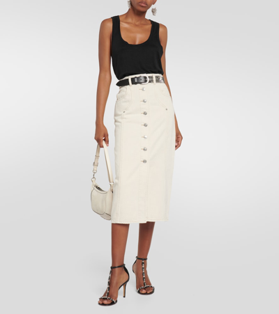 Isabel Marant Étoile Vandy Denim Midi Skirt In Beige