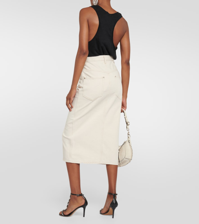 Isabel Marant Étoile Vandy Denim Midi Skirt In Beige