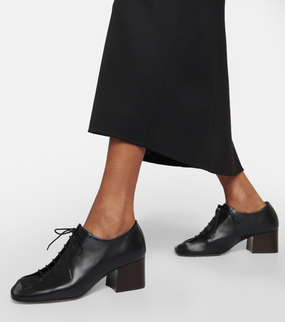 Shop Lemaire Souris Derby Leather Pumps In Black