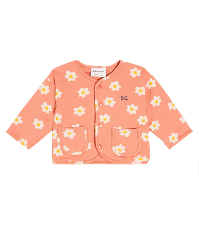 Shop Bobo Choses Baby Floral Cotton-blend Jacket In Pink
