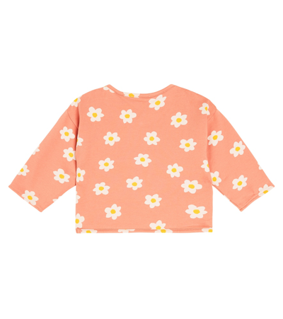 Shop Bobo Choses Baby Floral Cotton-blend Jacket In Pink