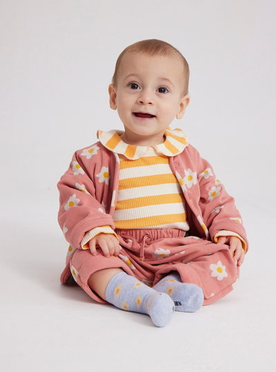 Bobo Choses Baby Floral Cotton-blend Jacket In Pink