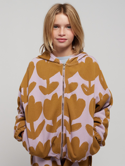 Shop Bobo Choses Retro Flowers Cotton Jersey Hoodie In Brown