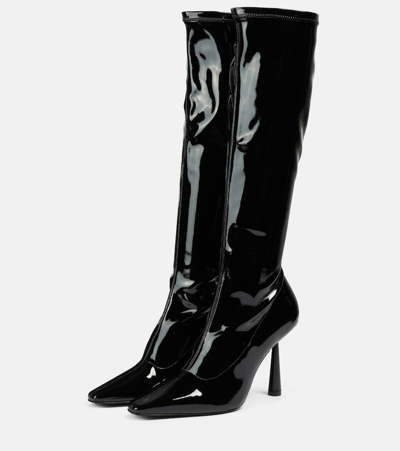 Gia Borghini Rosie 8 Faux Leather Knee-high Boots In Black