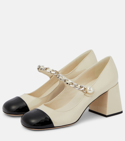 Miu Miu Elegant Sand Leather Pumps With 6.5 Cm Heel In Beige