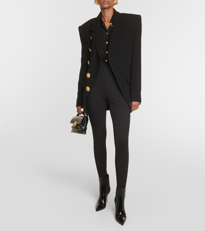 Shop Balmain Virgin Wool Blazer In Black