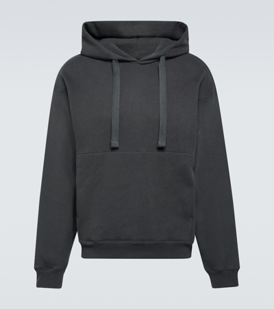 Shop Lemaire Cotton-blend Jersey Hoodie In Grey