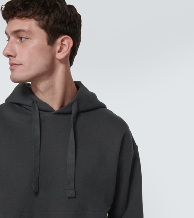 Shop Lemaire Cotton-blend Jersey Hoodie In Grey