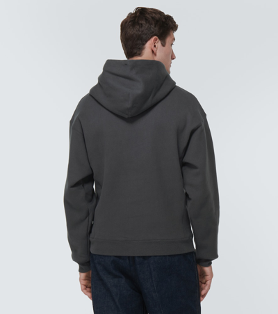 Shop Lemaire Cotton-blend Jersey Hoodie In Grey