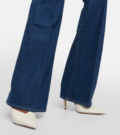 Shop Veronica Beard Crosbie High-rise Wide-leg Jeans In Blue