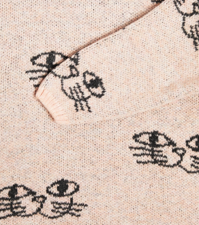 Bobo Choses Smiling Cat Intarsia-knit Jumper In Pink