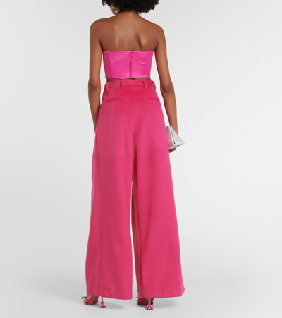 Giuseppe Di Morabito Stretch Satin Bustier Top In Pink