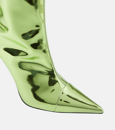 Alexandre Vauthier Patent Leather Knee-high Boots In Green