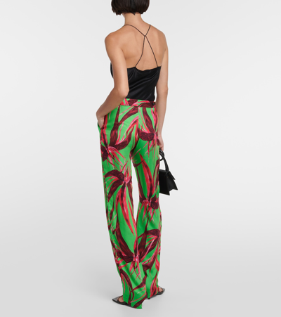 Louisa Ballou Floral Cruise Trousers In Red