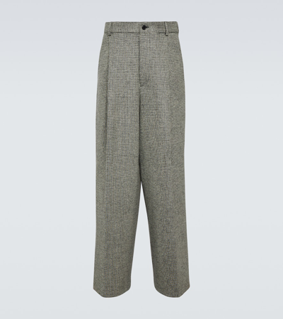 Shop Dries Van Noten Wool Tweed Straight Pants In Multicoloured