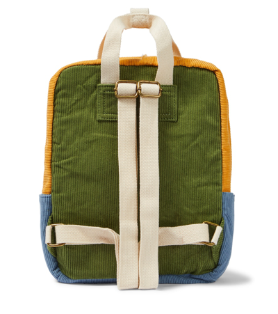 Shop Bobo Choses Logo Colorblocked Corduroy Backpack In Multicoloured