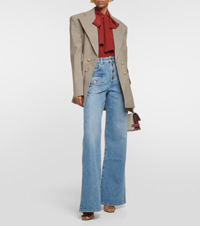 Balmain Flared Jeans In Blue