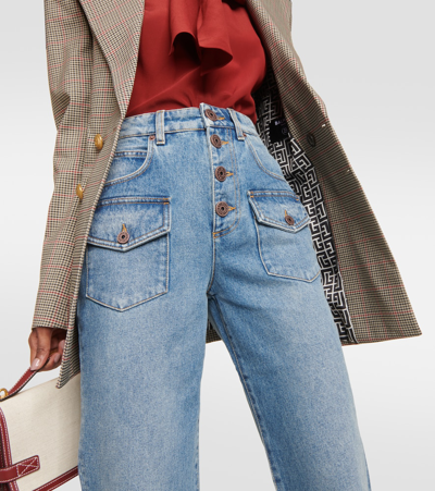 Balmain Flared Jeans In Blue