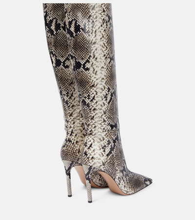 Shop Gianvito Rossi Snake-effect Leather Over-the-knee Boots In Multicoloured