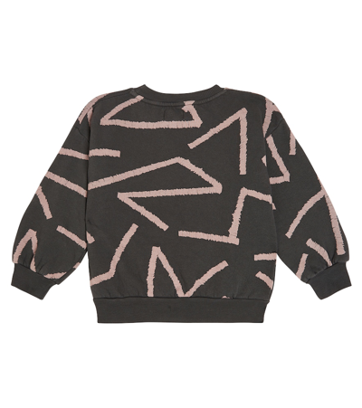 Bobo Choses Lines Printed Cotton Sweatshirt In Grey