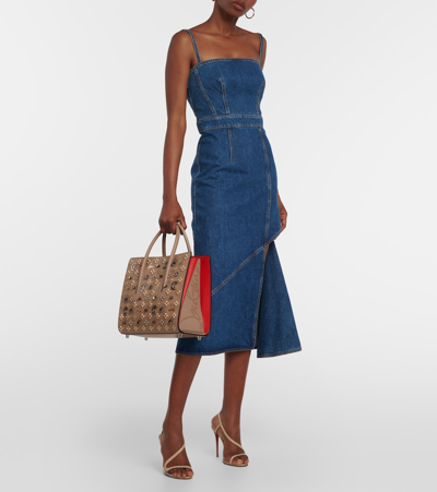 Christian Louboutin Paloma Medium Leather Top-handle Bag In Beige