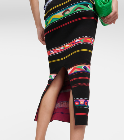 Shop Pucci Striped Off-shoulder Maxi Dress In Multicoloured