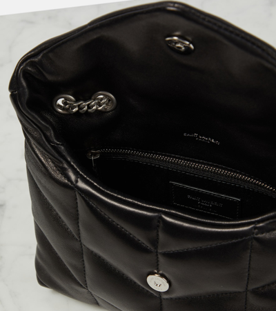 Saint Laurent Lou Puffer Small Ysl Shoulder Bag In Quilted Leather In Black