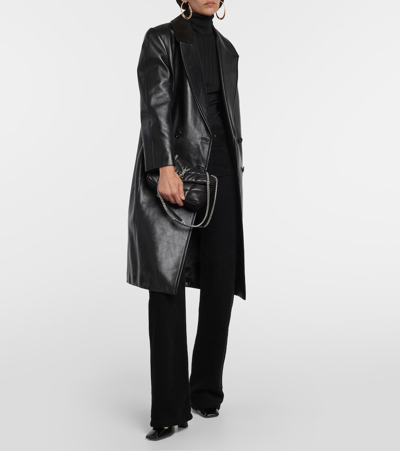 Saint Laurent Lou Puffer Small Ysl Shoulder Bag In Quilted Leather In Black
