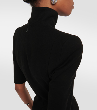 Shop Monot High-neck Crêpe Maxi Dress In Black