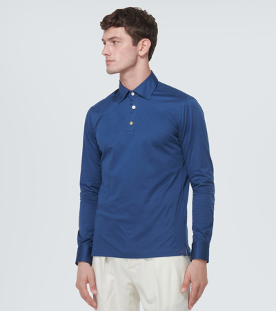 Shop Kiton Cotton Polo Shirt In Blue
