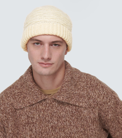 Shop Dries Van Noten Wool Beanie In White