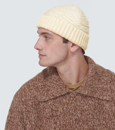 Shop Dries Van Noten Wool Beanie In White