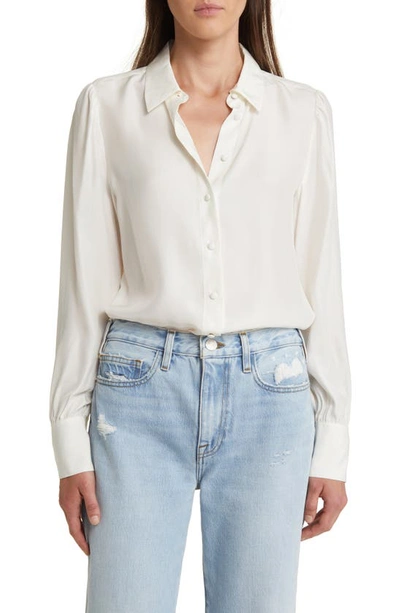 Shop Frame Victorian Silk Shirt In Off White