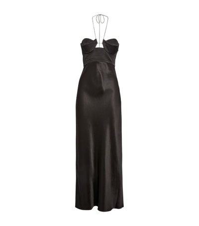 Shop Anna October Halterneck Sarah Midi Dress In Black