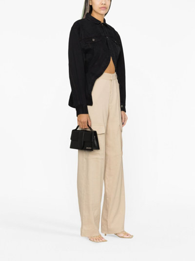Jacquemus Le Bambino Leather Tote Bag In Black