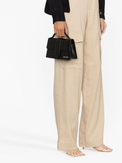 Jacquemus Le Bambino Leather Tote Bag In Black