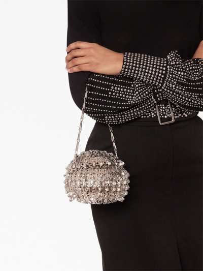 Rabanne 1969 Party Ball Disc Bag In Silver