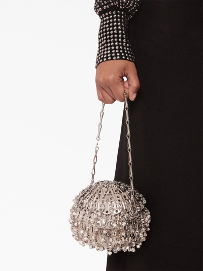 Rabanne 1969 Party Ball Disc Bag In Silver