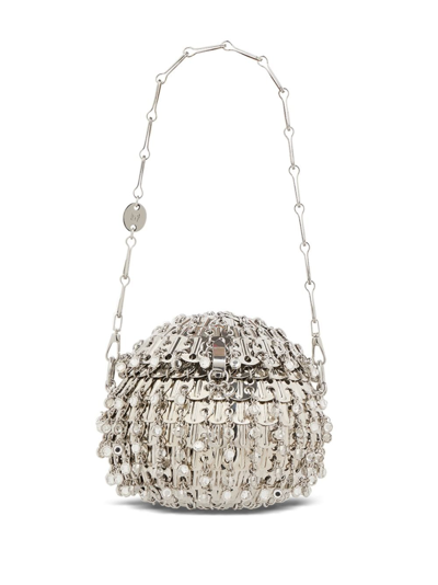 Rabanne 1969 Party Ball Disc Bag In Silver