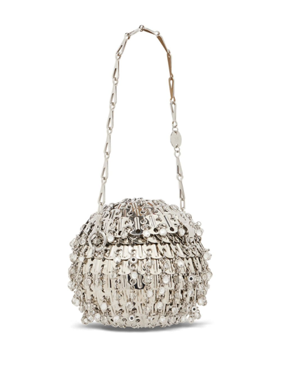 Rabanne 1969 Party Ball Disc Bag In Silver