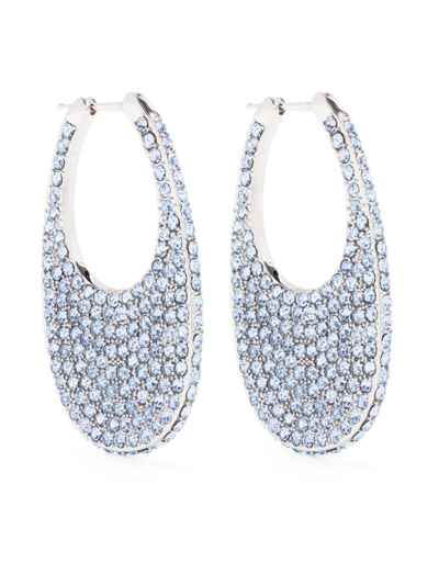 Shop Coperni Crystal-embellished Chunky Earrings In Blue
