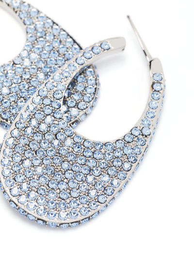 Shop Coperni Crystal-embellished Chunky Earrings In Blue