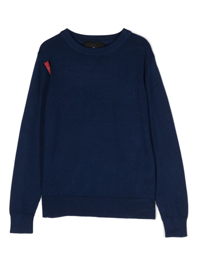 Shop John Richmond Junior Hoshi Logo-patch Sweatshirt In Blue