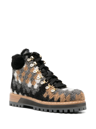 Le Silla St. Moritz Wool Ankle Boots In Black