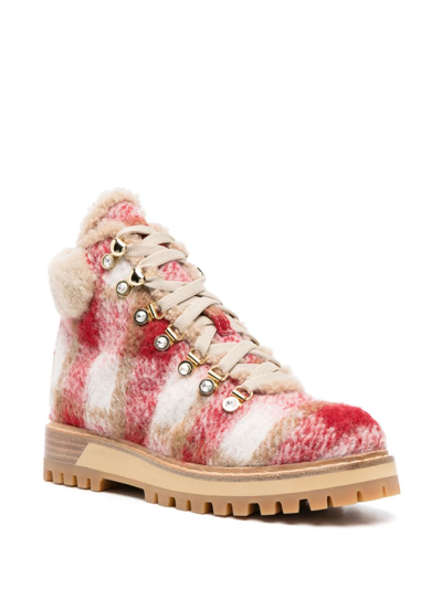 Le Silla St. Moritz Wool Ankle Boots In 111 Rosso